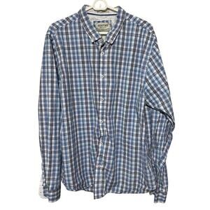 Heritage Report Collection Shirt Mens 2XL Button Up Blue Plaid Cotton Classic